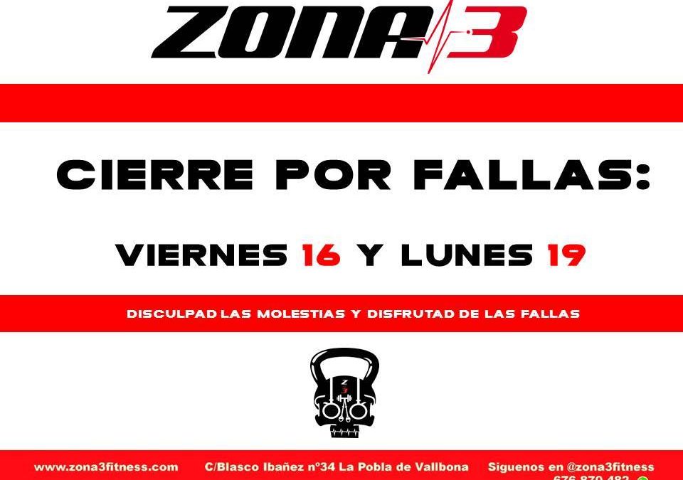 PROGRAMACIÓN FALLERA de Zona3 fitness